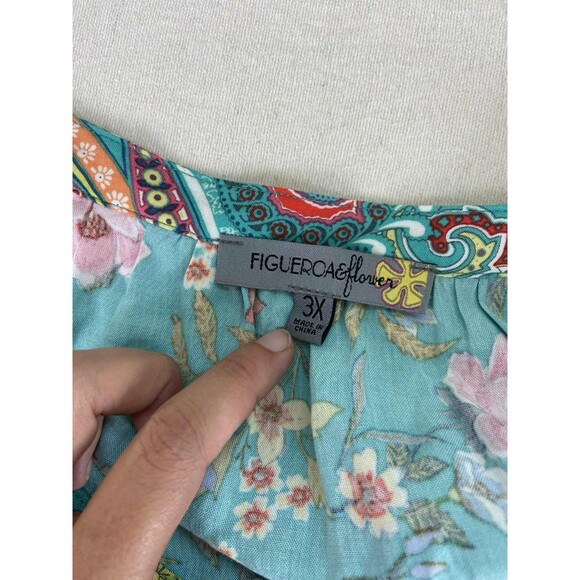 NWT Figueroa & Flower Women's 3X Mixed Print Tunic Top Paisley Floral Boho - Picture 3 of 10